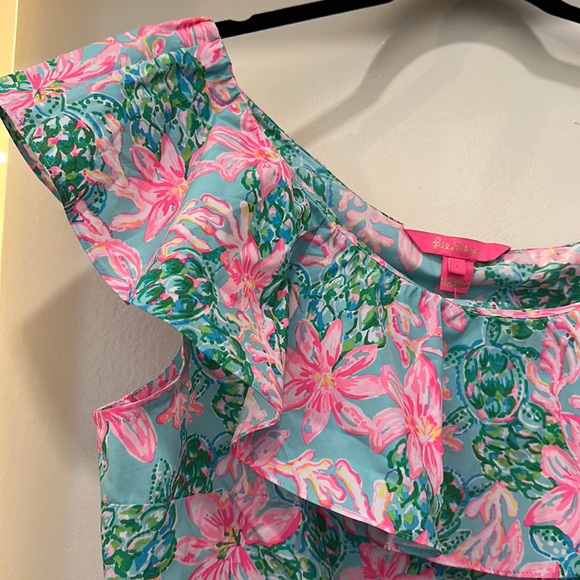 LILLY PULITZER Zeldie One Shoulder Ruffle Top - Picture 3 of 5
